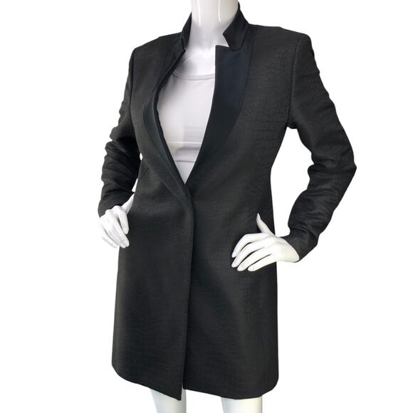ALLSAINTS All Saints Womens Size 8 Jacket Onix Lorie Coat Wool Italian Black
